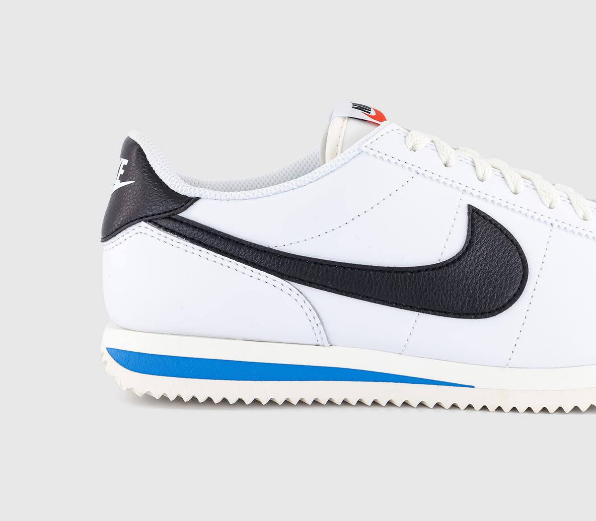 Nike Cortez Trainers W White Black Light Photo Blue Sail Team Orange