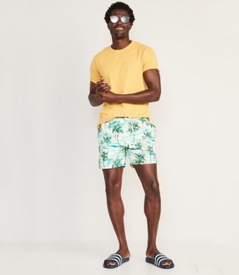Plus Size Printed Sleeveless Top and Shorts Swim Set - Navy / 1XL