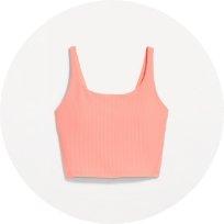 Light Support PowerSoft Ribbed Longline Sports Bra for Women