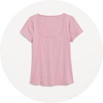 Fitted Rib-Knit T-Shirt for Women