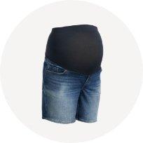 Maternity Full Panel OG Straight Jean Shorts -- 5-inch inseam