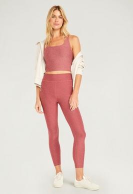 High-Waisted PowerSoft 7/8 Mixed-Fabric Leggings for Women