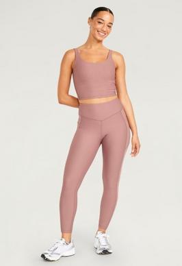 Women's Activewear Pink Nylon High Waisted Gym Leggings – Shop First