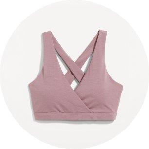 Image of a light pink maternity activewear top.