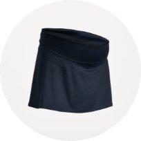 Image features maternity rollover-waist powersoft skort.