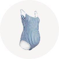 Maternity scoop neck one-piece swimsuits.