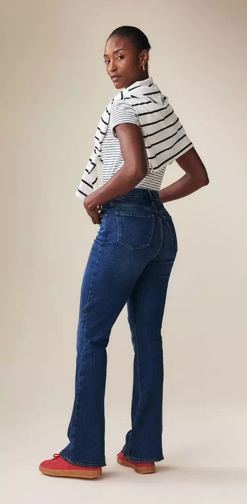 Flare and boot-cut jeans.