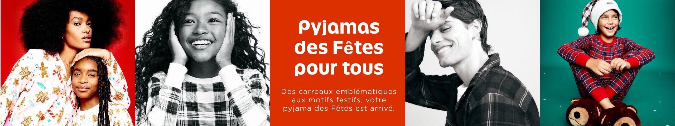 Pyjamas des Fêtes pour tous. Des carreaux emblématiques aux motifs festifs, votre pyjama des Fêtes est arrivé.