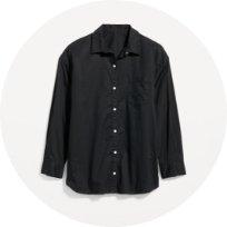 Satin Cropped Button-Down Shirt