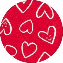 Red pattern with white outlined hearts.