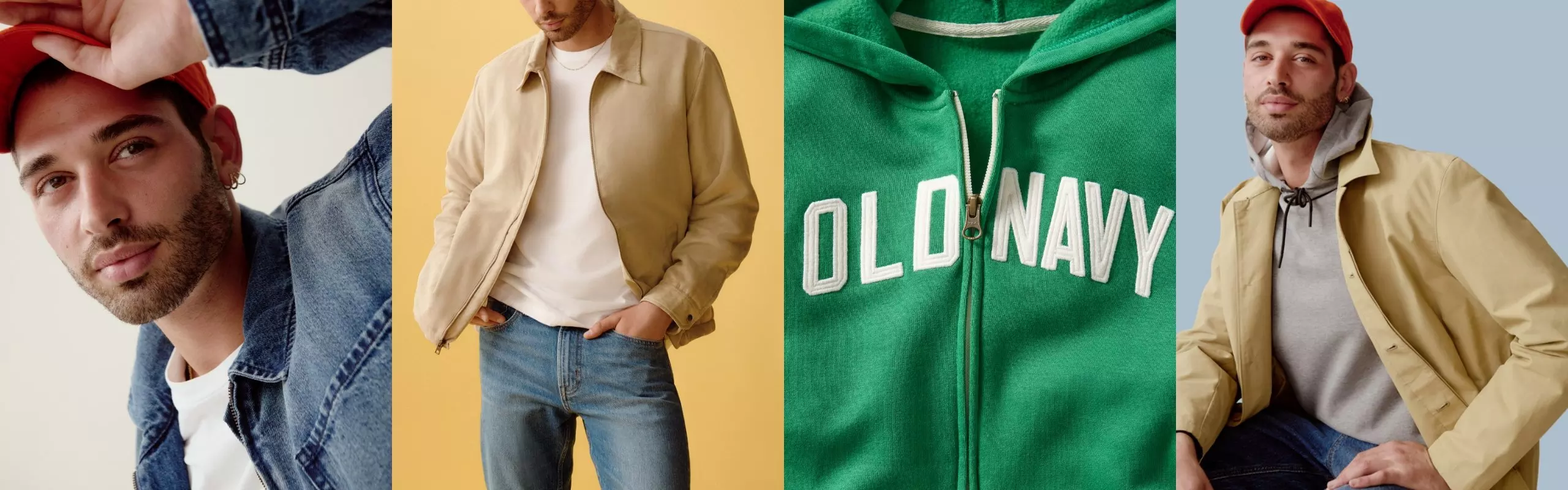 Images of male models wearing Old Navy New Arrivals styles.