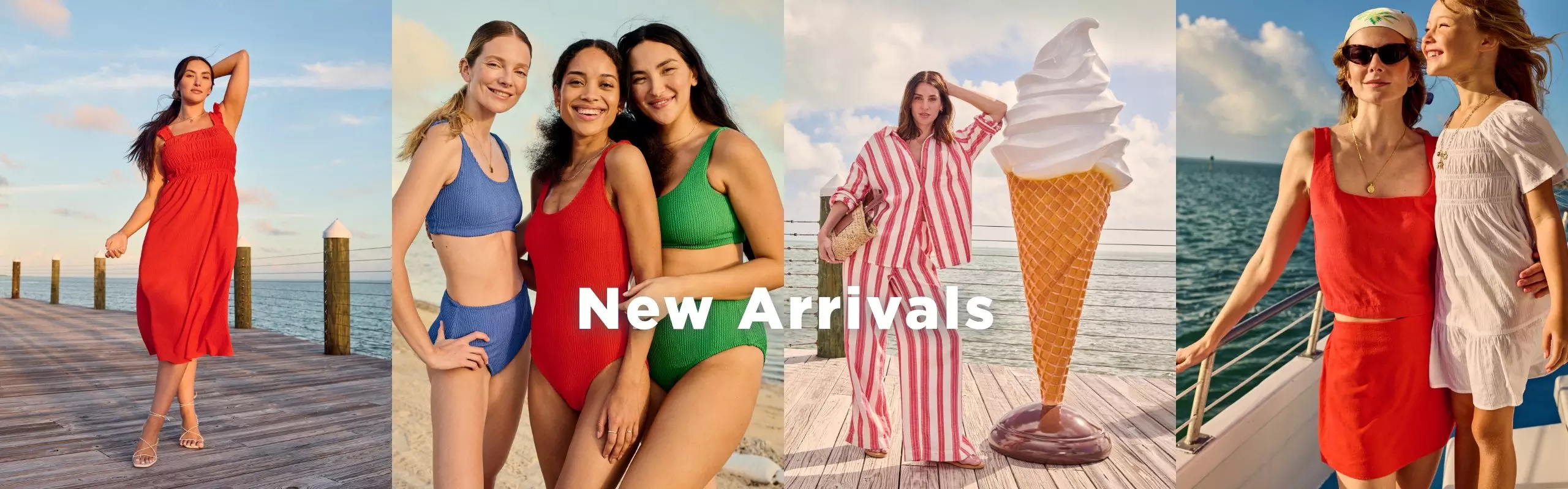 Images of female models wearing Old Navy New Arrivals styles.