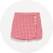Image of a red printed skort.