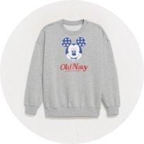 Image of Old Navy x Disney crew neck sweatshirt.
