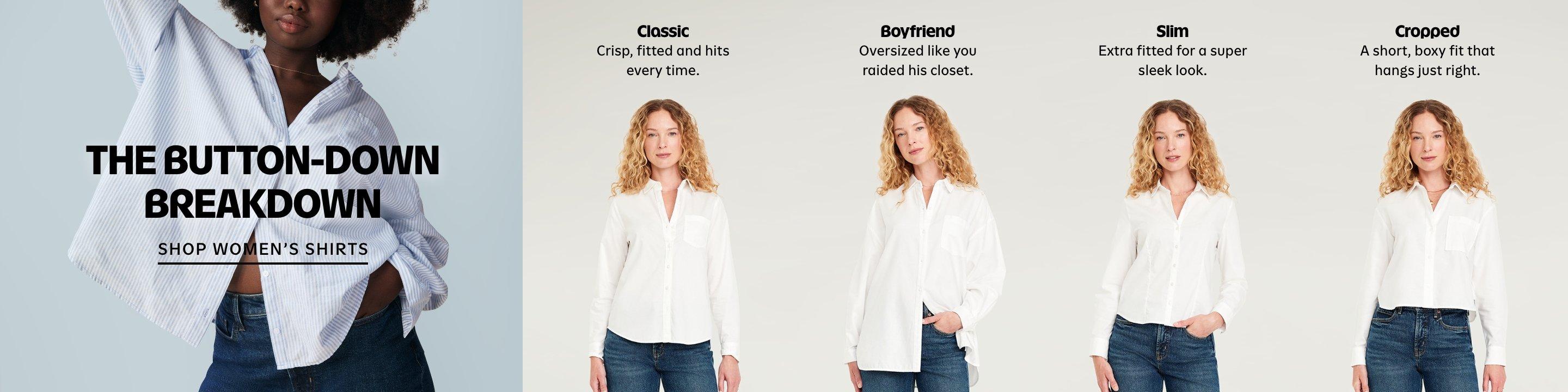 Button-Down Oxford Crop Shirt