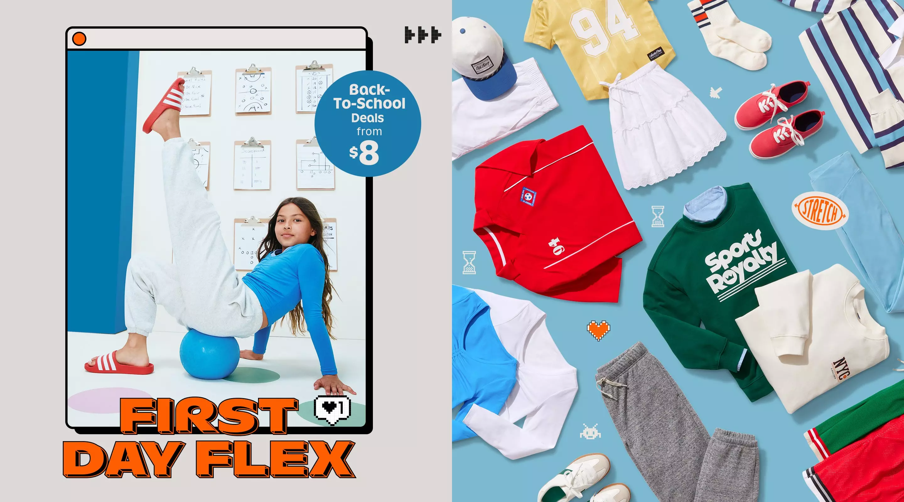 First day flex. Back to school deals from $8.