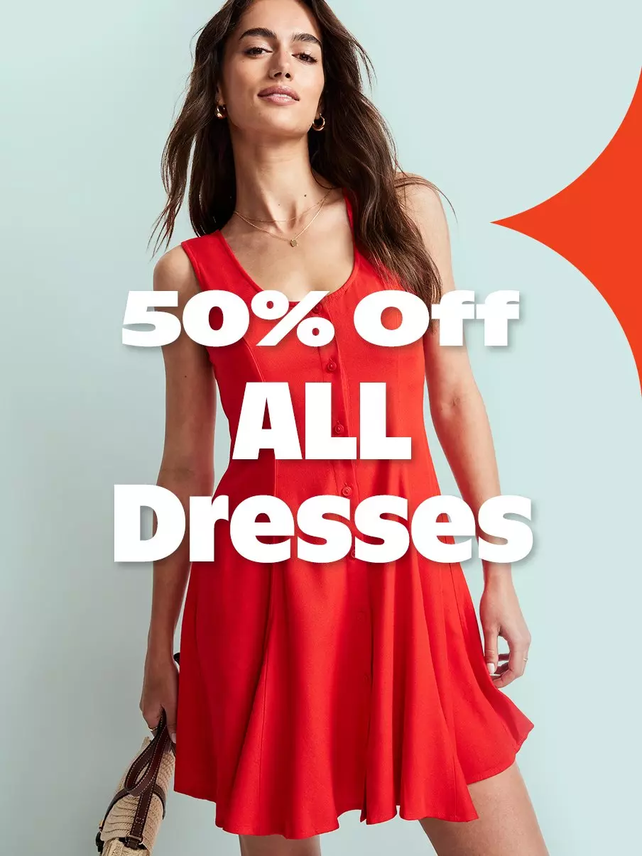 50% off all dresses.