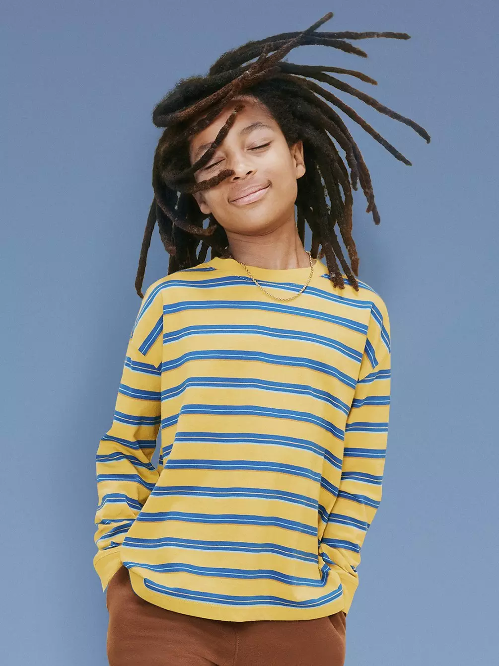 Image of a boy model wearing an Old Navy t-shirt. 
