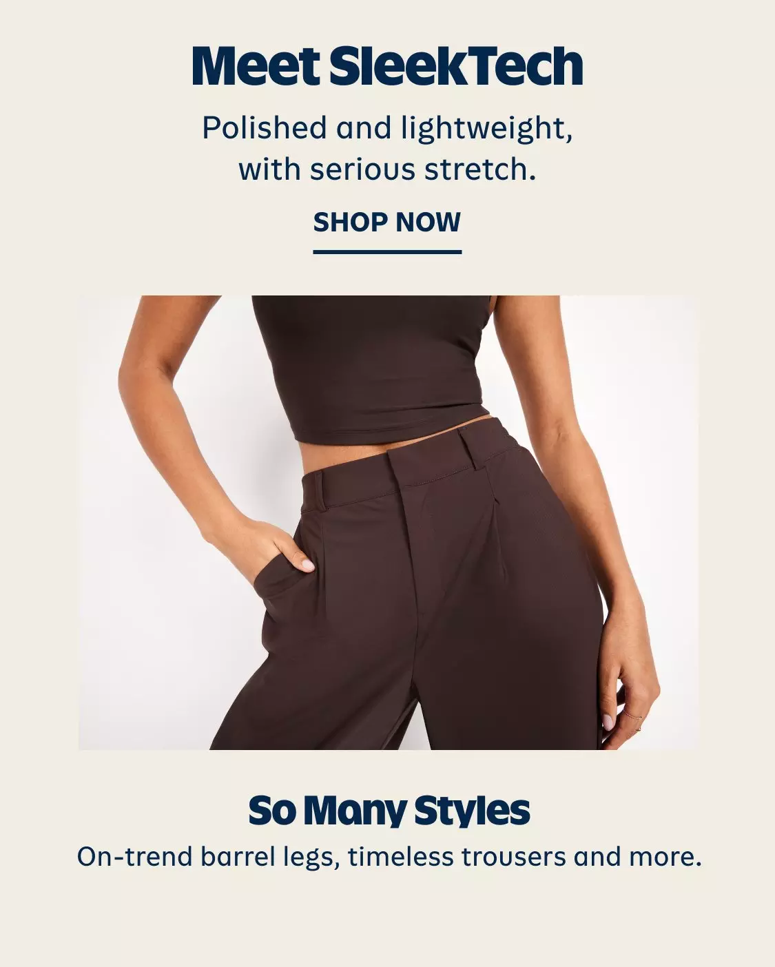 High-Waisted SleekTech Trouser Pants