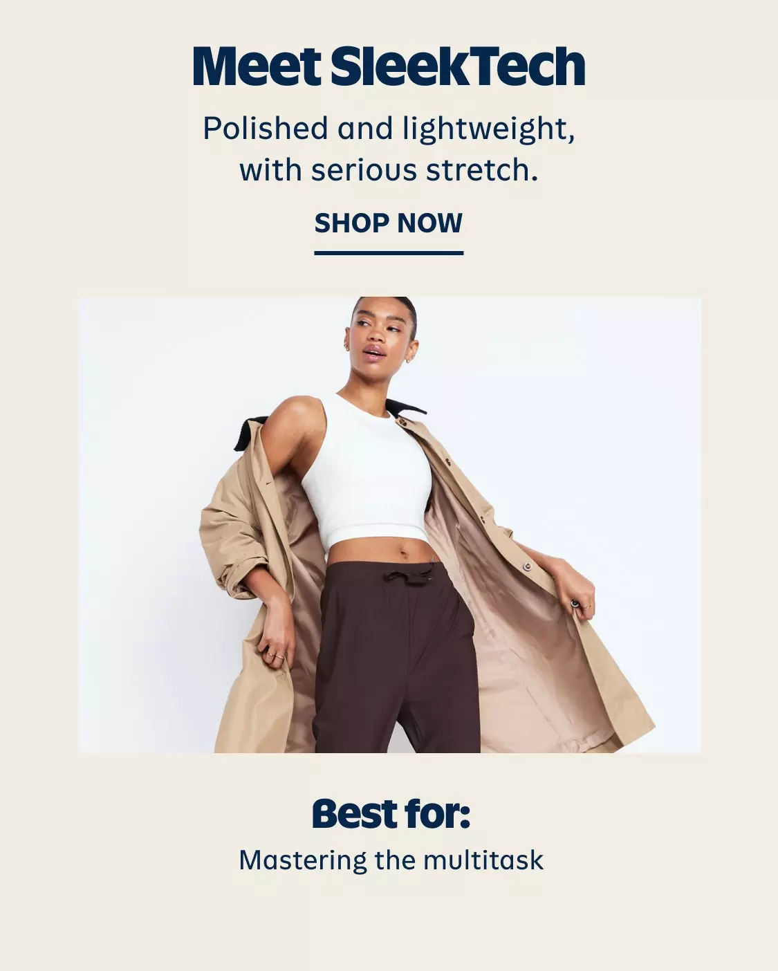 High-Waisted SleekTech Trouser Pants