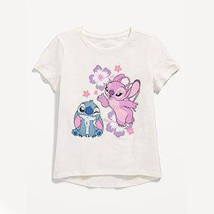 Image of Old Navy Disney© Stitch & Angel Graphic T-Shirt for Girls.