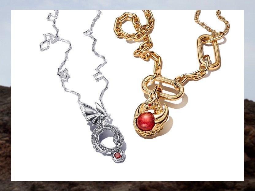 Game of Thrones Ice & Fire Dragons Dual Murano Glass Charm