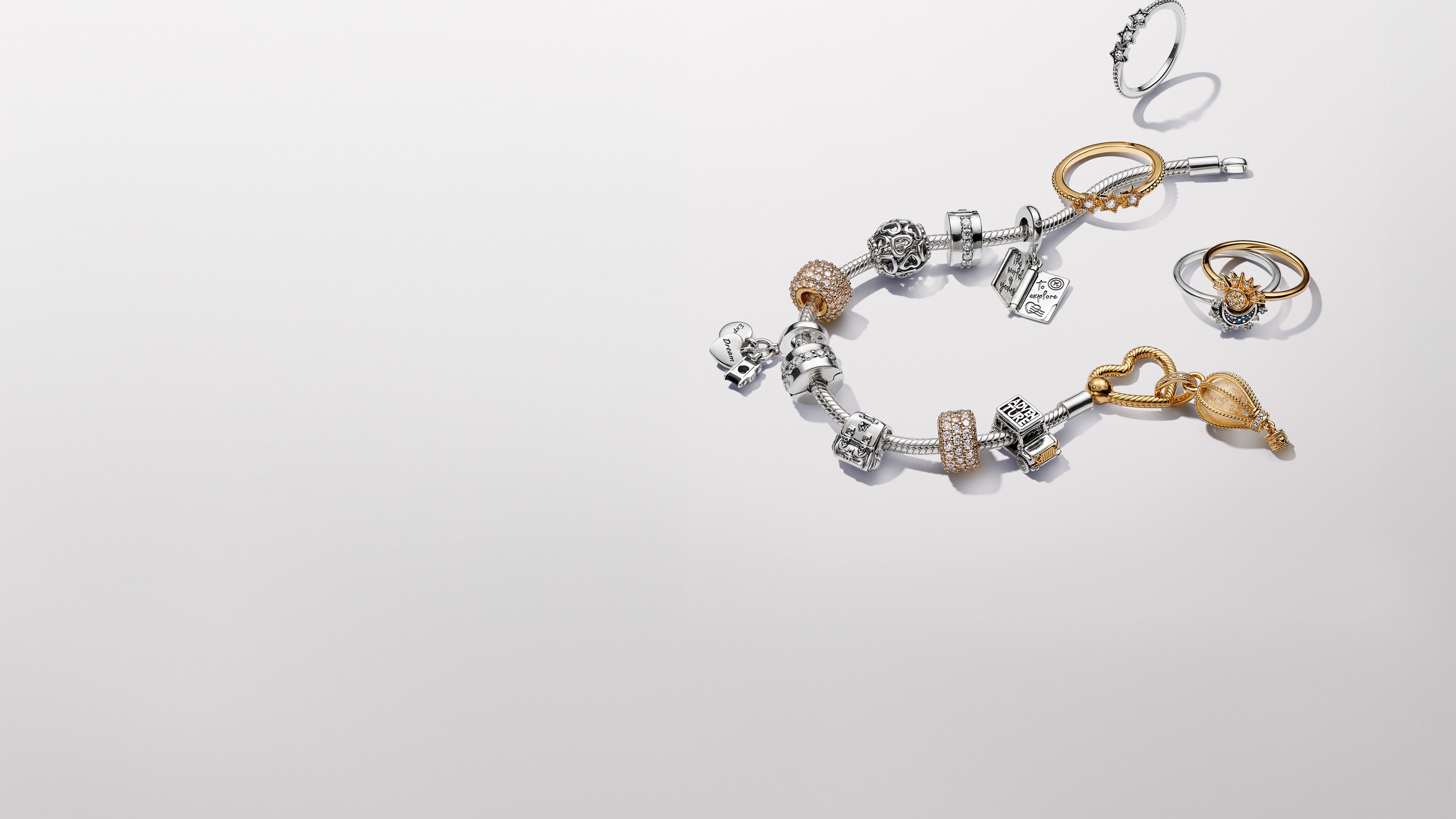 White gold pandora charms hot sale