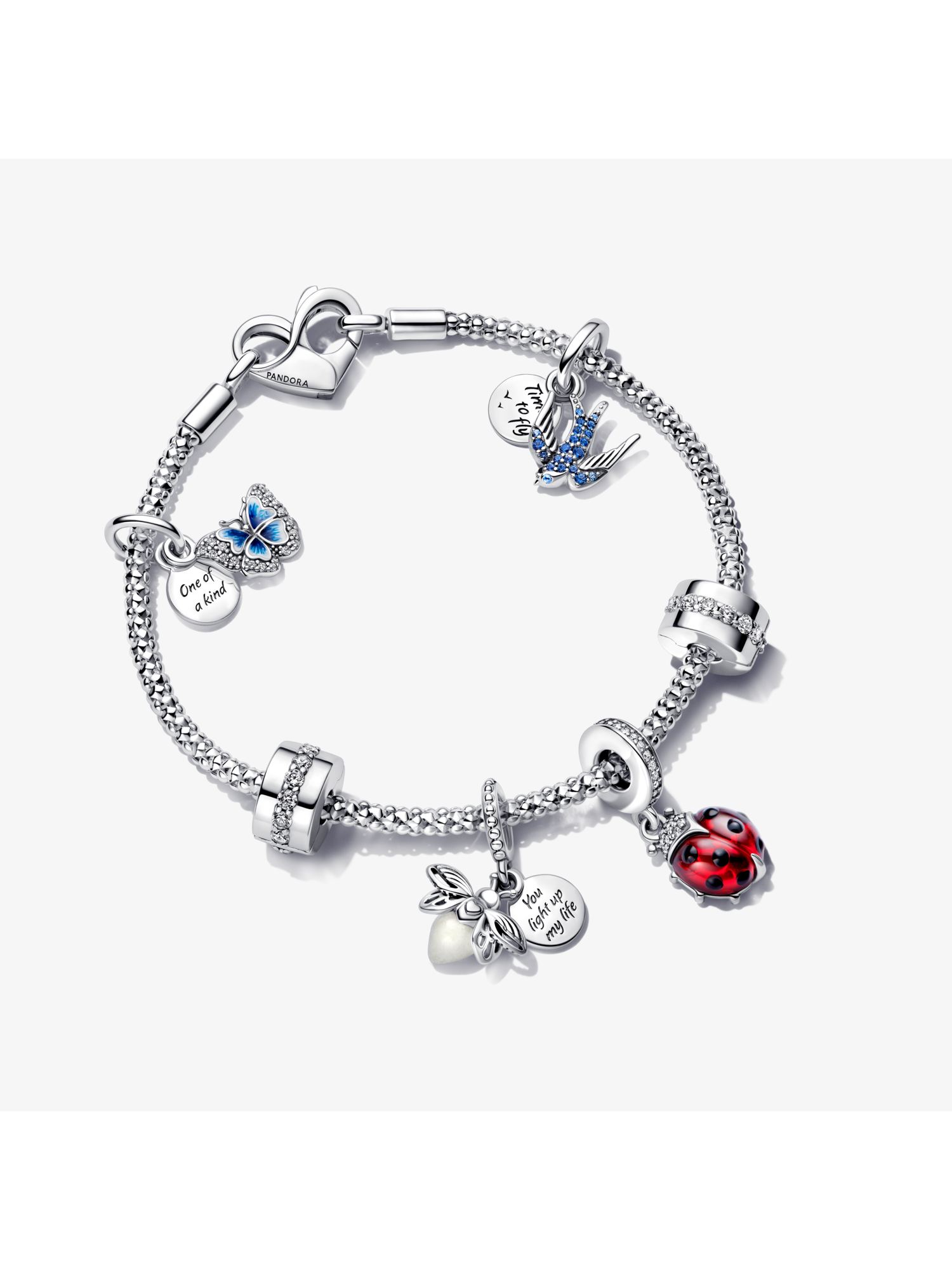 Pandora Moments spring collection charm bracelet in sterling silver