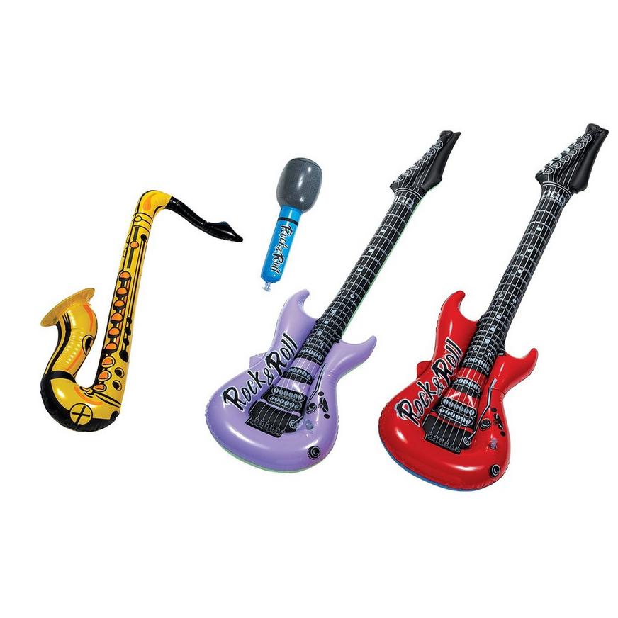 AND MICROPHONES KARAOKE PARTY CARNIVAL SAXOPHONES 6 EACH  INFLATABLE GUITARS 