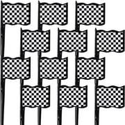 Black & White Checkered Flag Picks 12ct