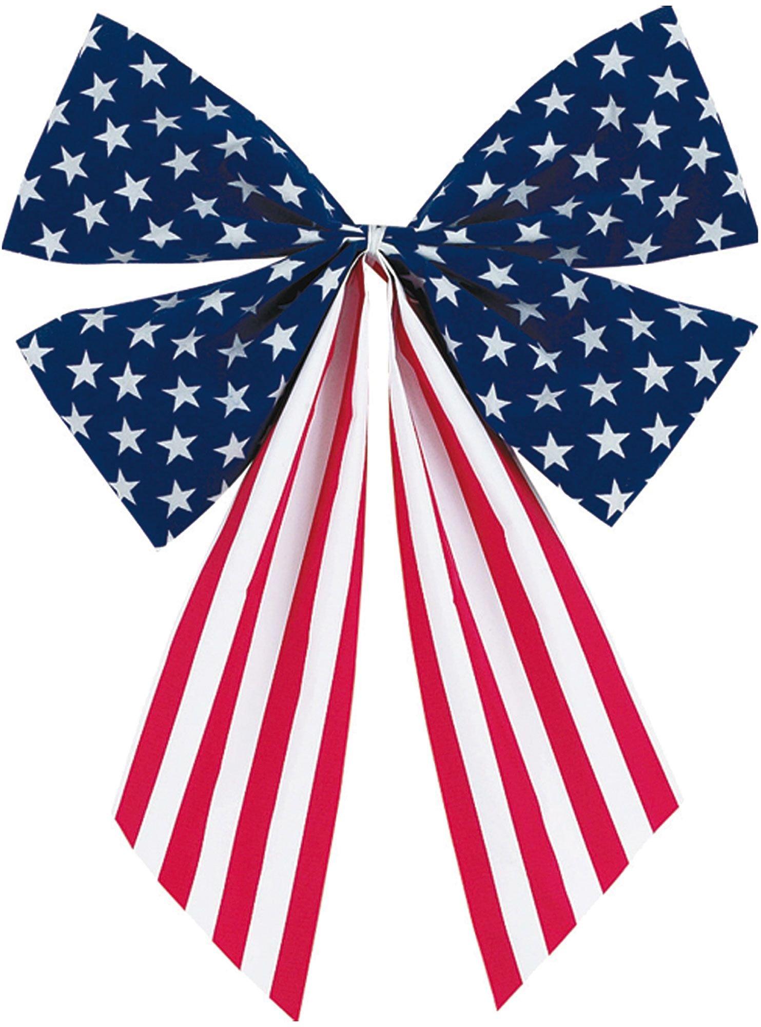 Medium Patriotic American Flag Bow 13in x 17 1/2in | Party City