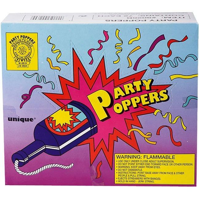Micro canon à confettis - Party Popper - lot de 20 - Doré
