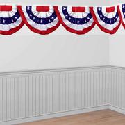 Patriotic American Flag Bunting Room Roll