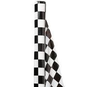 Black & White Checkered Plastic Table Cover Roll 