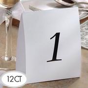Table Number Tent Cards 1-12