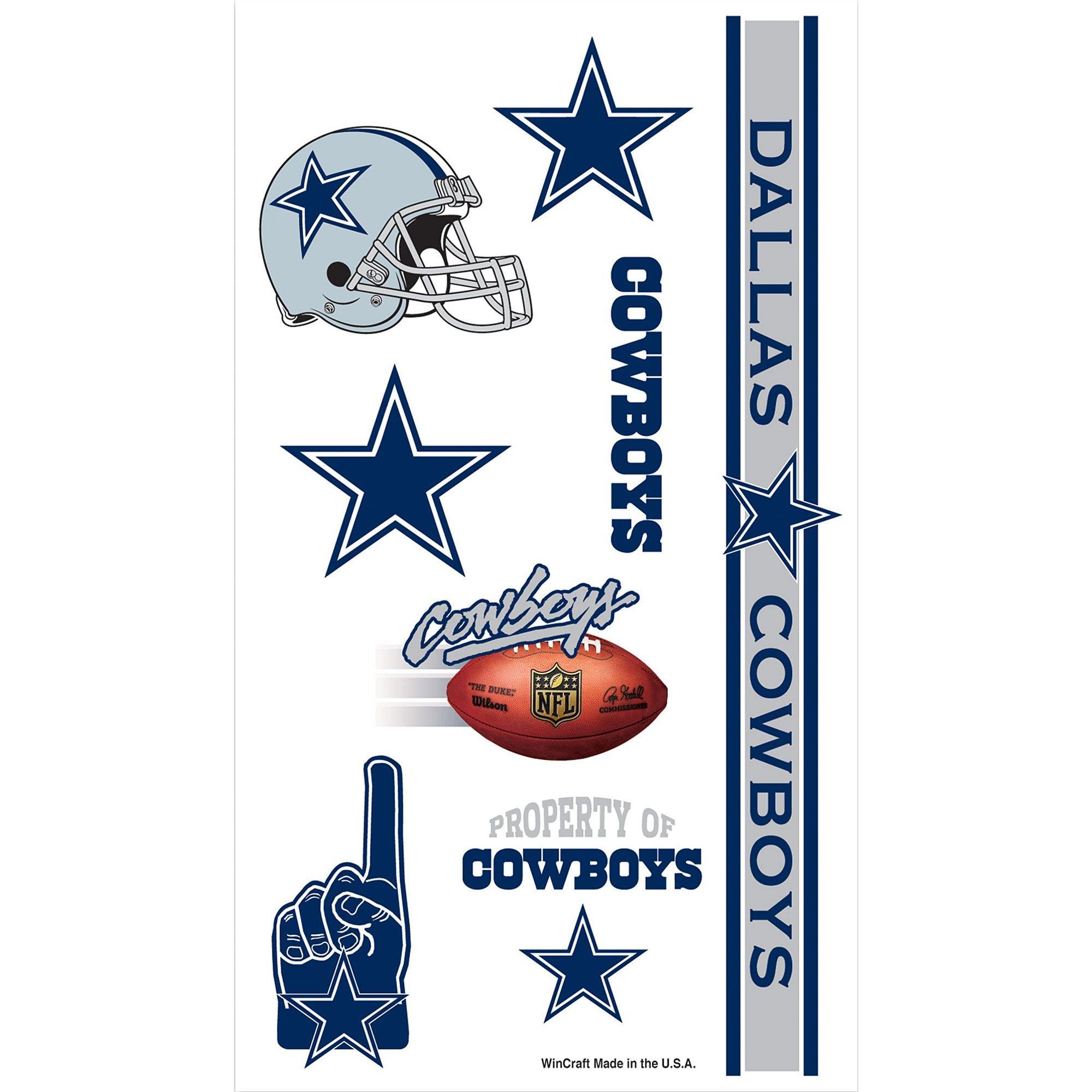  WinCraft NFL Dallas Cowboys Face Tattoos, Team Colors, One  Size : Sports & Outdoors