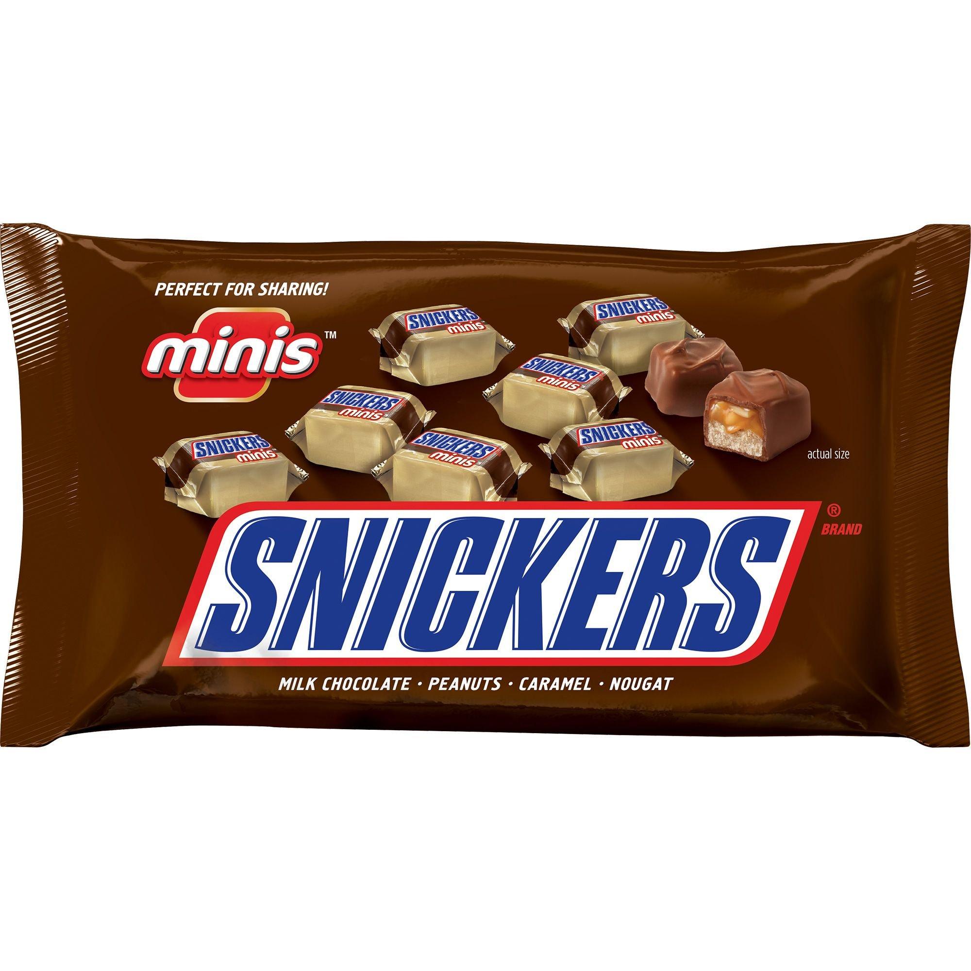 SNICKERS Minis Size Milk Chocolate Candy Bars Bulk Pack, Party Size, 40 oz  Bag