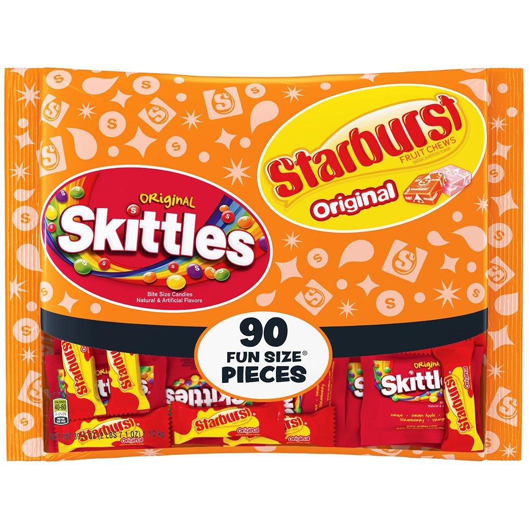 Skittles & Starburst Original Fun Size Variety Mix, 34.7oz, 90pc