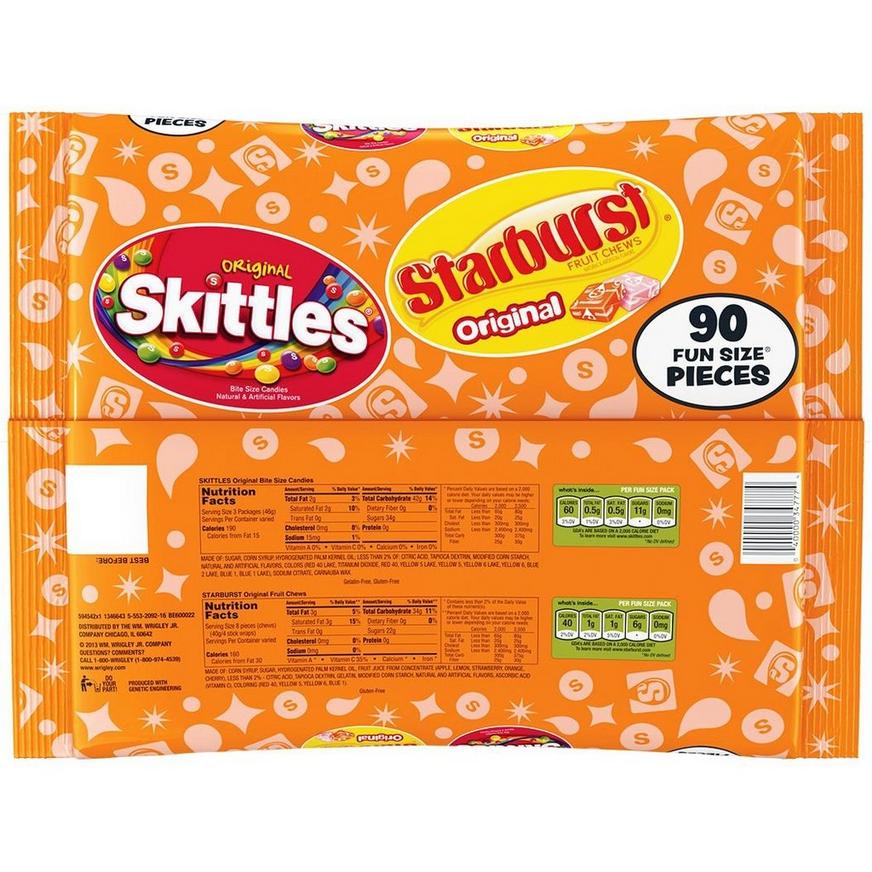 Skittles & Starburst Original Fun Size Variety Mix, 34.7oz, 90pc