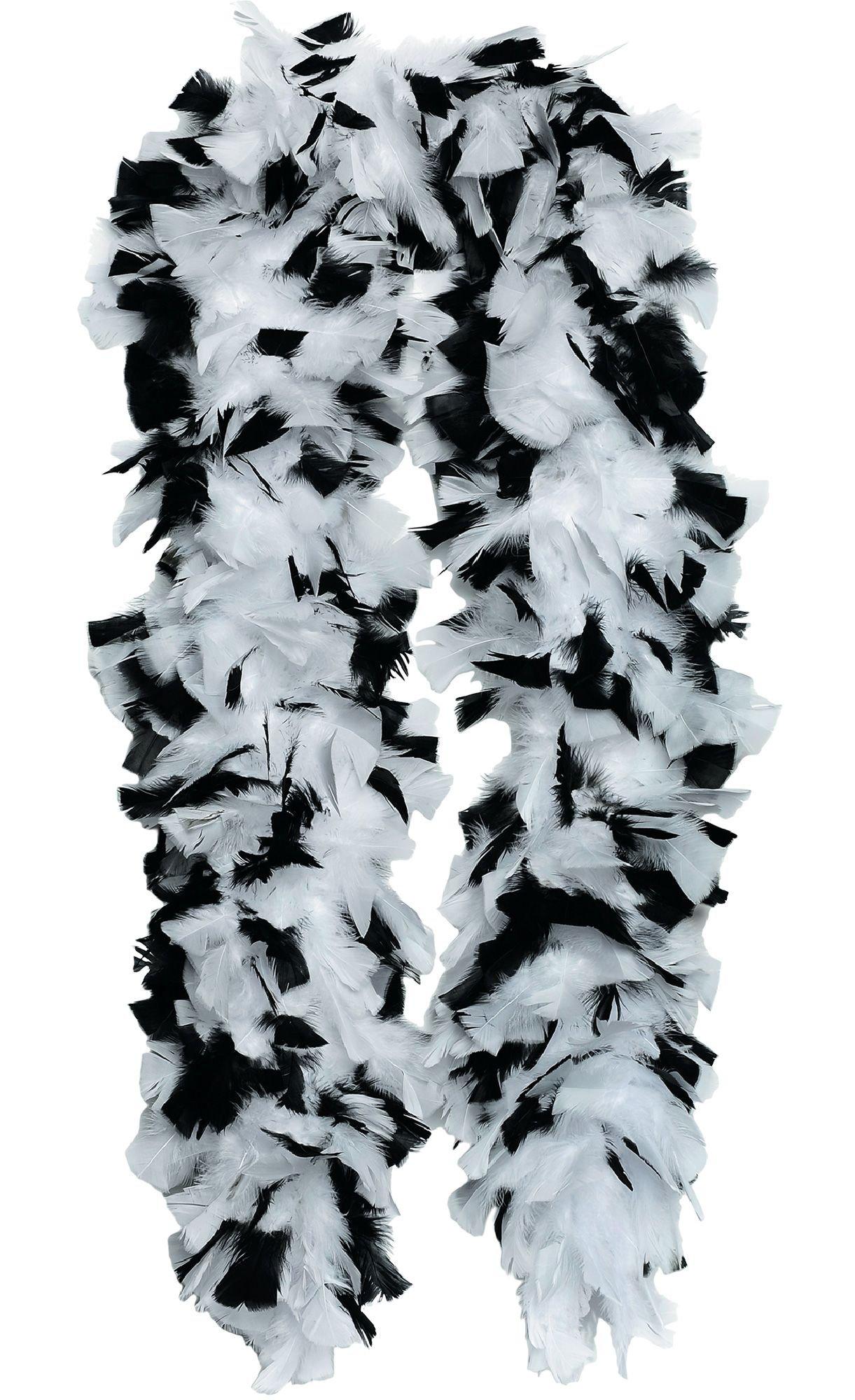 Black & White Feather Boa Deluxe 72in