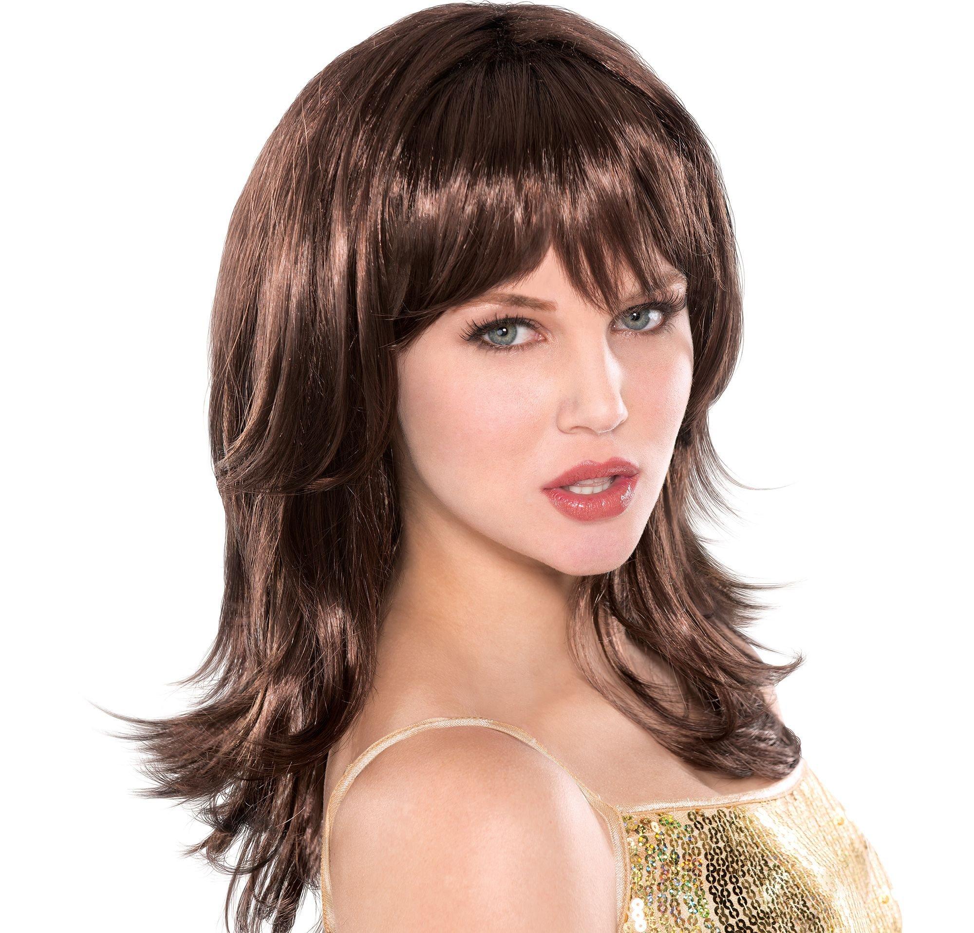 Flirty Feathered Brown Wig