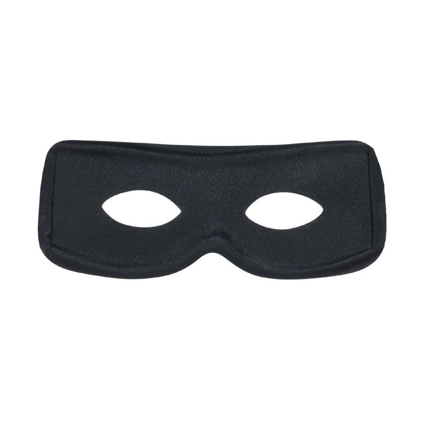 Unisex Bandit Eye Mask Fancy Dress Plain Black Costume Masquerade Robber Thief 