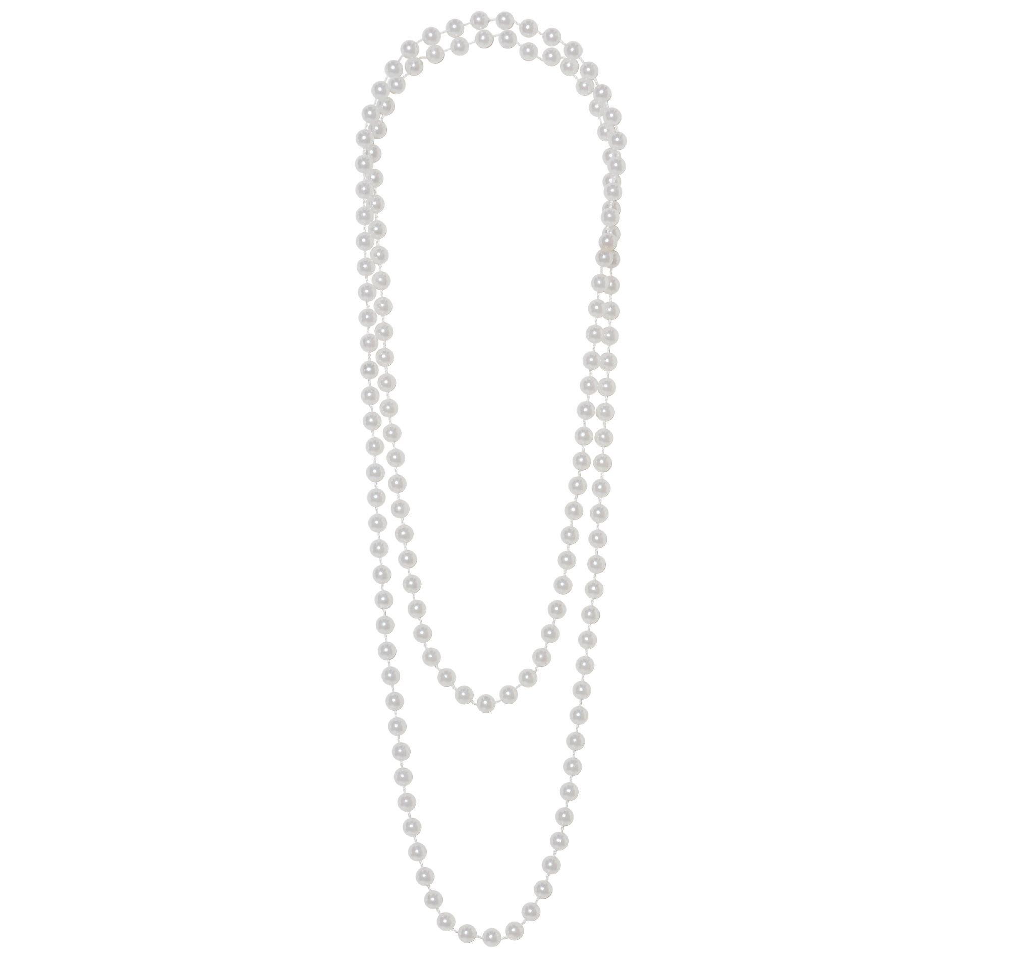 Long Faux Pearl Necklace - A New Day™ Silver/white : Target