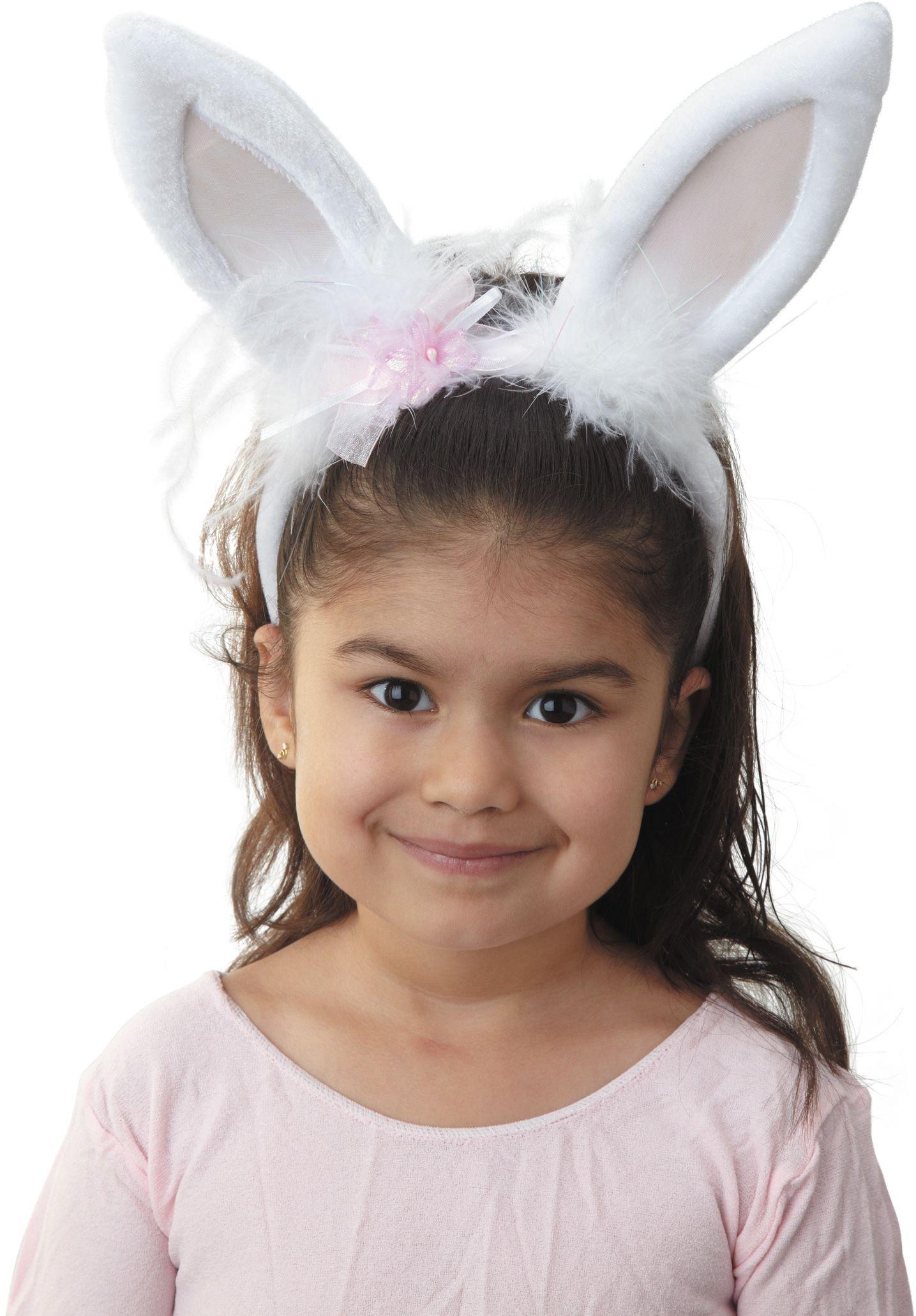 White Marabou Bunny Ears