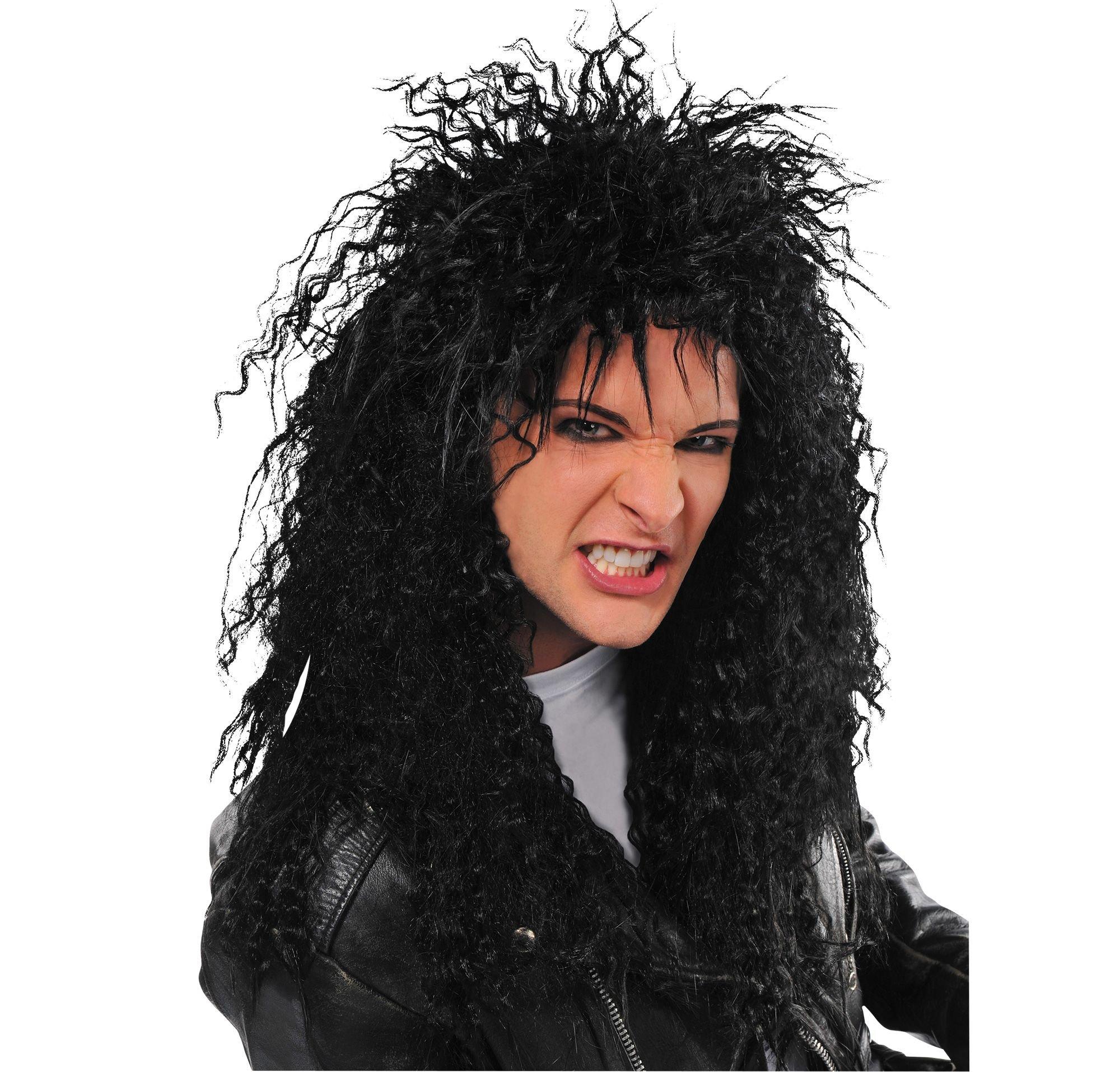 Black Heavy Metal Rocker Wig