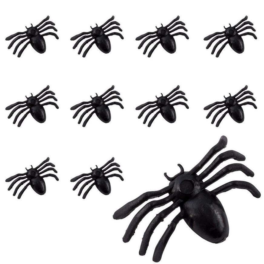 50pcs Mini Spider Insects Model Party Bag Fillers Kids Tricky Toy Black 