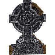 Mossy Celtic Cross Tombstone Decoration