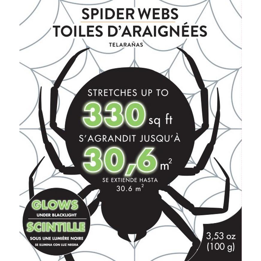 Black Light Stretch Spider Web, 3.53oz