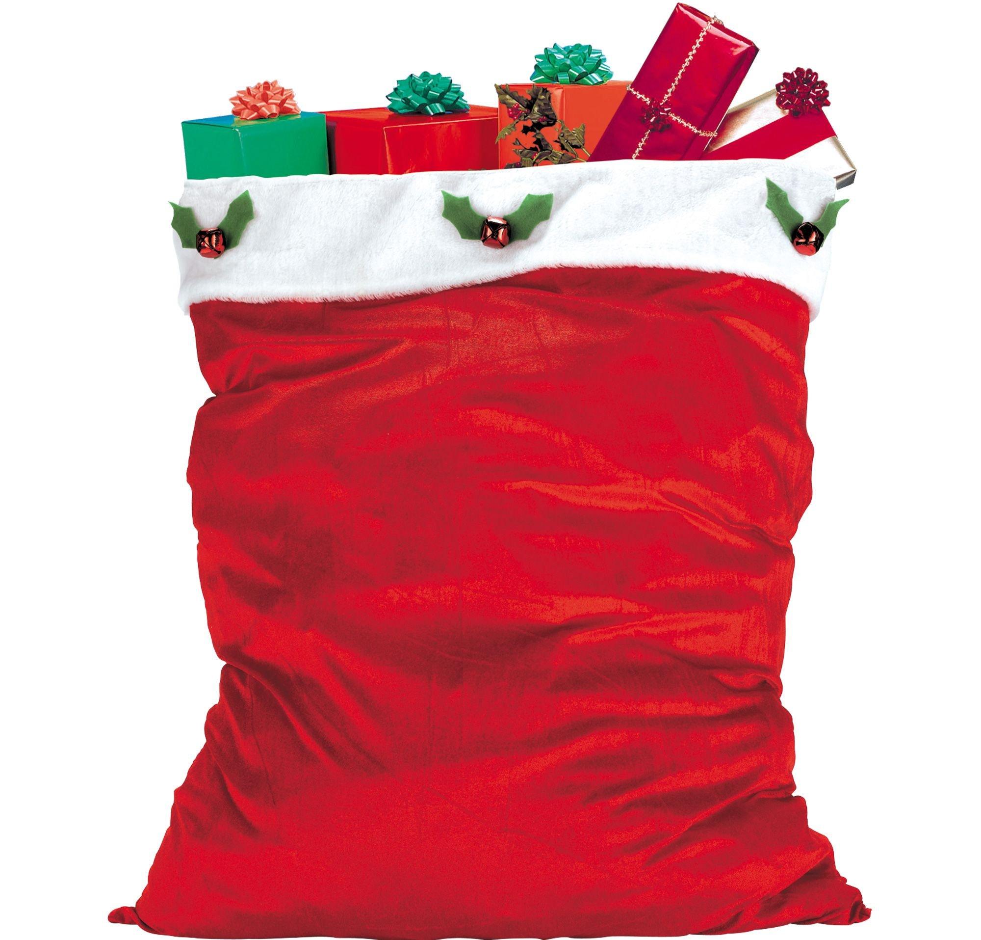 Collections Etc Sparkling Sequin Santa Gift Sack-style Treat Bags - Set Of  6 Red : Target