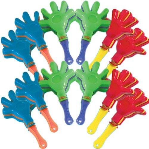 Colorful Large 7 Hand Clappers (12 Pack) Plastic. Noisemakers